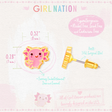Girl Nation GN-J369s Boucles d'oreilles en émail - Axolotl - Girl Nation vendu par Veille sur toi