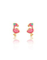 Girl Nation GN-J455S02 Boucles d'oreilles en émail - Flamant rose - Girl Nation vendu par Veille sur toi