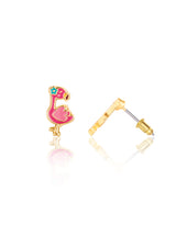 Girl Nation GN-J455S02 Boucles d'oreilles en émail - Flamant rose - Girl Nation vendu par Veille sur toi