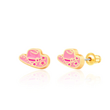 Girl Nation GN-J467s03 Boucles d'oreilles en émail - Chapeau de cowgirl - Girl Nation vendu par Veille sur toi