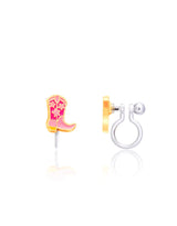 Girl Nation GN-J467sC Boucles d'oreilles à clip en émail - Bottes de cowgirl - Girl Nation vendu par Veille sur toi