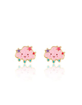 Girl Nation GN-J506s02 Boucles d'oreilles en émail - Nuage rose avec étoiles - Girl Nation vendu par Veille sur toi