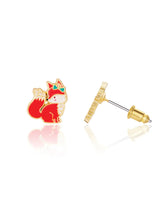 Girl Nation GN-J539s05 Boucles d'oreilles en émail - Renard Chic - Girl Nation vendu par Veille sur toi
