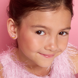 Girl Nation GN-J561s05 Boucles d'oreilles en émail - Beigne rose - Girl Nation vendu par Veille sur toi