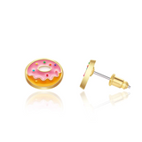 Girl Nation GN-J561s05 Boucles d'oreilles en émail - Beigne rose - Girl Nation vendu par Veille sur toi