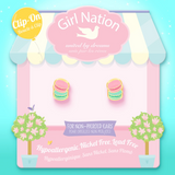 Girl Nation GN-J565s07C Boucles d'oreilles à clip en émail - Les petits macarons - Girl Nation vendu par Veille sur toi