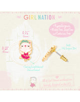 Girl Nation GN-J571S03 Boucles d'oreilles en émail - Chat Ballerine - Girl Nation vendu par Veille sur toi