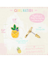 Girl Nation GN-J590S Boucles d'oreilles en émail - Ananas Kawaii - Girl Nation vendu par Veille sur toi