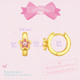 Girl Nation GN-J683E Boucles d'oreilles anneaux plaquées or 18 carats – Coccinelle – Girl Nation vendu par Veille sur toi