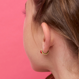 Girl Nation GN-J683E Boucles d'oreilles anneaux plaquées or 18 carats – Coccinelle – Girl Nation vendu par Veille sur toi