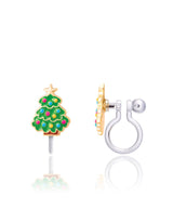 Girl Nation GN-JX512sc Boucles d'oreilles à clip en émail - Sapin de Noël joyeux - Girl Nation vendu par Veille sur toi