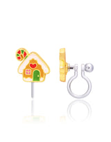 Girl Nation GN-JX524sC Boucles d'oreilles à clip en émail - Maison en pain d'épices - Girl Nation vendu par Veille sur toi