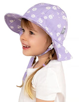 Jan & Jul Chapeau Soleil Floppy en Coton - Marguerites Violettes - Jan & Jul vendu par Veille sur toi