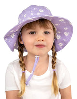 Jan & Jul Chapeau Soleil Floppy en Coton - Marguerites Violettes - Jan & Jul vendu par Veille sur toi
