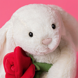 Jellycat BB6ROSE Peluche - Lapin avec rose - Jellycat vendu par Veille sur toi