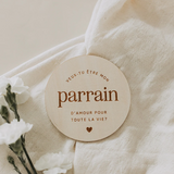 Le petit tableau noir ⚜ PastilleBois-Parrain Pastille de bois recto/verso - Parrain - Le petit tableau noir vendu par Veille sur toi