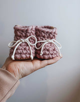 Les Petits Tousi ⚜ Pantoufles en laine - Pivoine - Les Petits Tousi vendu par Veille sur toi