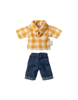 Maileg 17-5301-00 Papa souris avec chemise jaune à carreau - Maileg vendu par Veille sur toi