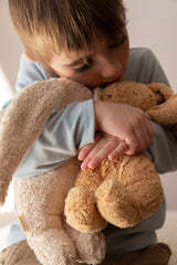 Moonie KRO2 Peluche Sonore en Coton Biologique avec Veilleuse 2.0 - Lapin Rose - Moonie vendu par Veille sur toi
