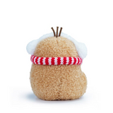 Noodoll T02849 Mini peluche assise - Ricespud avec écharpe rayée rouge - Noodoll vendu par Veille sur toi