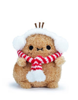 Noodoll T02849 Mini peluche assise - Ricespud avec écharpe rayée rouge - Noodoll vendu par Veille sur toi