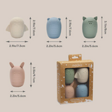 Noüka WD01 Jouet de bain animaux en silicone - Rose/Sable/Feuille/Bleu - Noüka Default vendu par Veille sur toi
