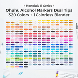 Ohuhu Y30-80404-77 Ensemble de 320 marqueurs à double pointe Honolulu B - Ohuhu vendu par Veille sur toi