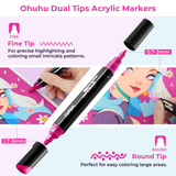 Ohuhu Y30-80601-08 Ensemble de 30 marqueurs acryliques imperméables à double pointe - Ohuhu vendu par Veille sur toi