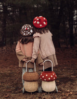 Olli Ella OEKBAS-MLG-RE-O Panier Luggy champignon en rotin - Rouge et blanc - Olli Ella vendu par Veille sur toi