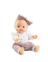 Paola Reina PR-4116 Bébé Gordis - Rose avec blouse fleurie, pantalon et boucle - Paola Reina vendu par Veille sur toi