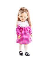 Paola Reina PR-4696 Poupée Las Amigas - Cassandra avec robe rose à carreaux - Paola Reina vendu par Veille sur toi