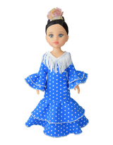 Paola Reina PR-4714 Poupée Las Amigas - Carmen flamenca avec robe bleue - Paola Reina vendu par Veille sur toi