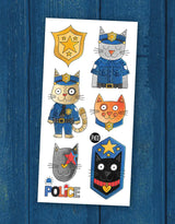 Pico ⚜ PiCO-422 Tatouages temporaires - Pixel le chat policier - Pico vendu par Veille sur toi