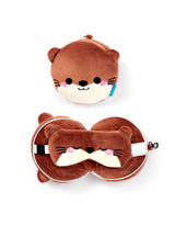 Relaxeazzz CUSH347 Oreiller et Masque de Voyage 2-en-1 - Loutre - Relaxeazzz vendu par Veille sur toi
