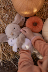 Snuggle Bunnies SB-Frank-Car Peluche Frankie le lapin câlin et son bébé - Caramel - Snuggle Bunnies vendu par Veille sur toi
