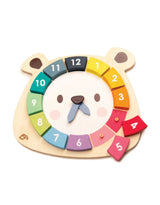 Tender Leaf Toys TL8408 Horloge en bois - L'ours et les couleurs - Tender Leaf vendu par Veille sur toi