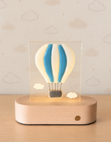 Veille sur toi ⚜ VST-LTV-010 Plaque de verre pour lampe de table - Montgolfière bleue - Veille sur toi vendu par Veille sur toi