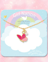 Girl Nation GN-J6644N Collier douce petite - Rêves de papillons - Girl Nation vendu par Veille sur toi