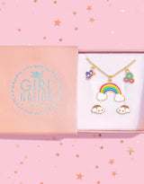 Girl Nation GN-J7112GS Coffret cadeau collier & boucles d'oreilles - Arc-en-ciel & nuage - Girl Nation vendu par Veille sur toi