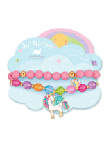 Girl Nation GN-J824B Duo de bracelets - Souhaits de licorne - Girl Nation vendu par Veille sur toi