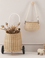 Mini panier Chari en rotin - Straw - Olli Ella marque  Olli Ella vendu par Veille sur toi