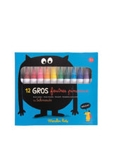 Moulin Roty 716602 12 gros feutres pinceaux - Les Schmouks - Moulin Roty vendu par Veille sur toi