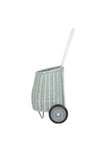 Olli Ella OEKBAS-LGG-VB-O Panier Luggy à roulettes en rotin - Bleu vintage - Olli Ella vendu par Veille sur toi